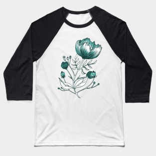 Blue flower Baseball T-Shirt